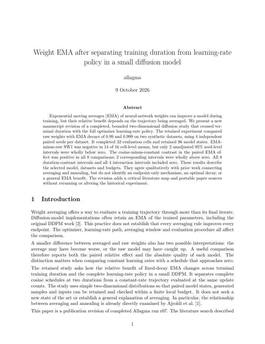 First page of the compiled EMA paper, with configured author allagma